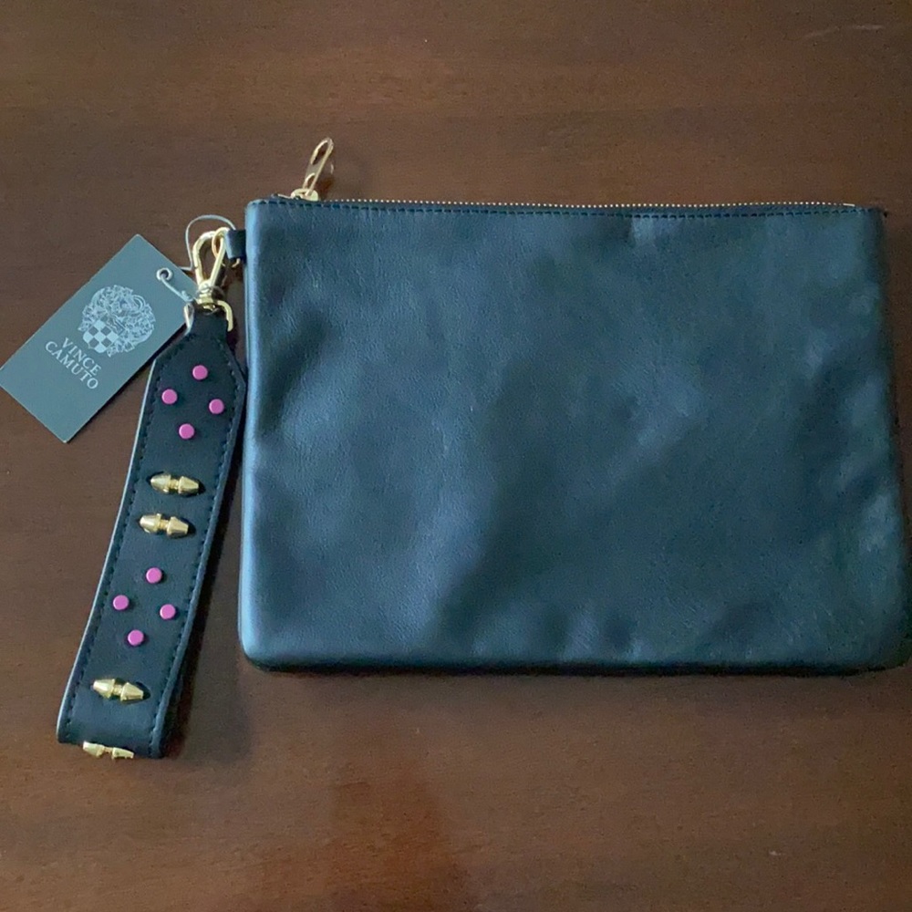 Vince Camino black clutch with inside wallet